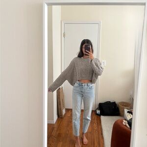 Princess Polly Grey Cable Knit Sweater